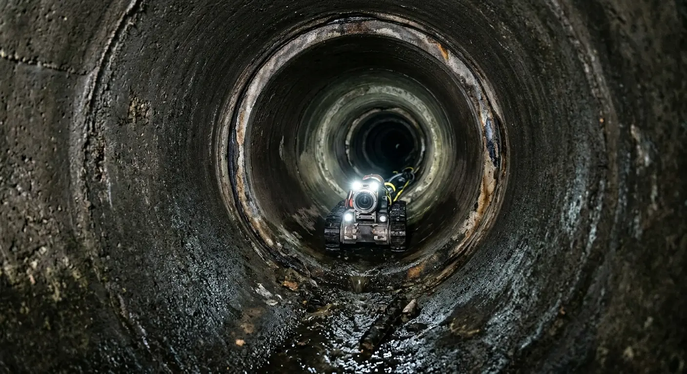 Robotic sewer camera inspecting pipe interior for Sewer Line Repair in Hickory Creek